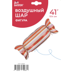 Шар (41''/104 см) Фигура, Конфета Полоски, Розовый/Красный, 1 шт. в уп., 26671