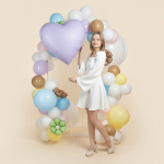 Шар (30''/76 см) Сердце, Сиреневый, Сатин, 1 шт. в уп., 27492