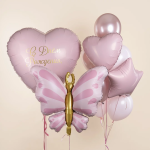 Шар (34''/86 см) Фигура, Изящная бабочка, Розовый, Сатин, 1 шт. в уп., 27447P