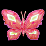 Шар (38''/97 см) Фигура, Бабочка (надув воздухом), Розовый, Хамелеон, 1 шт. в уп., 24999