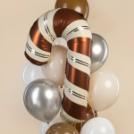 Шар (42''/107 см) Фигура, Леденец трость, Шоколадный/Кремовый, 1 шт., 27194