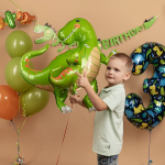 Шар (13''/33 см) Мини-фигура, Веселый динозаврик, 1 шт., 902835