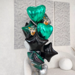 Шар (30''/76 см) Звезда, Черный, 1 шт. в уп., 753286