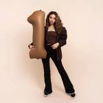 Шар (40''/102 см) Цифра, 1 Slim, Шоколад, Матовый, 1 шт., 901911MCH