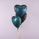 Шар (18''/46 см) Сердце, Изумрудный, Сатин, 1 шт., 180000SEGR