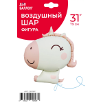 Шар (31''/79 см) Фигура, Милый единорог, Розовый, Сатин, 1 шт. в уп., 26116P