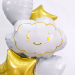 Шар (26''/66 см) Фигура, Веселое облачко, Белый, 1 шт. в уп., 226009