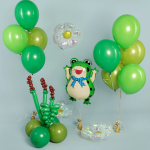 Шар (25''/64 см) Фигура, Лягушонок с бантиком, 1 шт., 24589