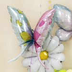 Шар (45''/114 см) Фигура, Бабочка, Голубой/Розовый, 1 шт., 23635