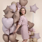 Шар (18''/46 см) Сердце, Пыльная роза, Сатин, 1 шт., 201500SDR