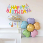 Шар (39''/99 см) Цветок, Лепестки Сердечки, Разноцветный, 1 шт., 23626