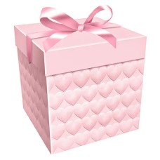 Коробка складная, 350гр, Фактурные сердца, Розовый, 30*30*30 см, 1 шт. в упак. , 505289