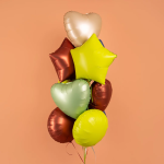 Шар (18''/46 см) Сердце, Оливковый, Сатин, 1 шт., 180000SOGR