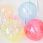 Шар (18''/46 см) Сфера, Deco Bubble, Желтый, Кристалл, 10 шт. в уп., 550035