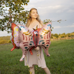 Шар (36''/91 см) Фигура, Бабочка, Розовый, 1 шт., 23514