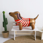 Шар (27''/69 см) Фигура 3D, Таксик в свитере, 1 шт. в уп., 23285