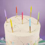 Свечи Яркое ассорти/Золото, Металлик, 0,55*9,5 + 1 см, 8 шт. с держат., 630261