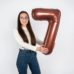 Шар (32''/81 см) Цифра, 7, Шоколадный, 1 шт. в уп., 26047