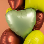 Шар (18''/46 см) Сердце, Оливковый, Сатин, 1 шт., 180000SOGR