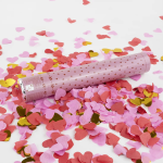 Пневмохлопушка (12/30 см), Сердца фольга и тишью, Красный/Розовый, 1 шт., 923003