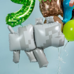 Шар (35''/89 см) Фигура, Пиксельный волк, 1 шт., 26937