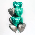 Шар (19''/48 см) Сердце, Бирюзовый, 1 шт., 758106