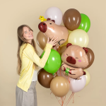 Шар (26''/66 см) Фигура, Капибара с утенком, 1 шт., 26799