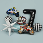 Шар (40''/102 см) Цифра, 7 Пит-Стоп, Черный, 1 шт. в уп., 23667