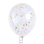 Конфетти купаж, Круг, фольга и тишью, Розово-голубой микс, Металлик, 1 см, 50 г., 6015309