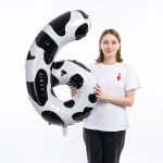 Шар (40''/102 см) Цифра, 6 Пятнышки, Черный/Белый, 1 шт. в уп., 23776