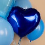 Шар (18''/46 см) Сердце, Синий, Металлик, 1 шт., 123036