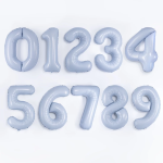 Шар (40''/102 см) Цифра, 1 Slim, Небесный, 1 шт. в уп., 941117