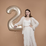 Шар (40''/102 см) Цифра, 2 Slim, Звездное Золото, Матовый, 1 шт., 901912MSG