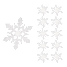 Декоративное украшение Снежинки Льдинки, 4 и 10 см, Белый, 11 шт., 6230833