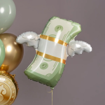 Шар (31''/79 см) Фигура, Деньги с крыльями, 1 шт. в уп., 13486