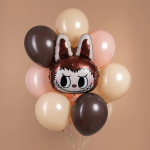 Шар (27''/69 см) Фигура, Плюшевый эльф, Голова, Коричневый, 1 шт., 26875