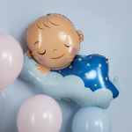 Шар (39''/99 см) Фигура, Малыш Мальчик на облаке, 1 шт., 24886