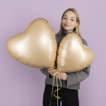 Шар (18''/46 см) Сердце, Белый песок, Сатин, 1 шт., 180000SNU