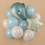 Шар (28''/71 см) Фигура, Милый кит, Сатин, 1 шт. в уп., 26184P