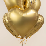 Шар (18''/46 см) Сердце, Золото, Сатин, 1 шт., 27597