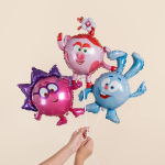 Шар с клапаном (17''/43 см) Мини-фигура, Смешарики, Ежик, 5 шт. в уп., 515116