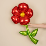 Шар (43''/109 см) Цветок, надув воздухом, Красный, 1 шт. в уп., 27122P