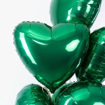 Шар (18''/46 см) Сердце, Зеленый, Сатин, 1 шт., 201500SVE