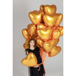 Шар (19''/48 см) Сердце, Янтарь, Бохо, 1 шт., 940356