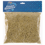 Шарики пенопласт, Золото, Металлик, 2-4 мм, 10 гр., 6233548