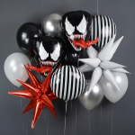 Шар 3D (26''/66 см) Звезда, Составная, Красный, 1 шт. в уп., 60032