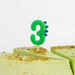 Свеча Цифра, 3 Динозаврик, 3,5*4,5 + 2,5 см, 1 шт. с держат., 639273