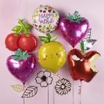 Шар (24''/61 см) Фигура, Клубника, Розовый, 1 шт., 23645