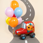 Шар (29''/74 см) Фигура 3D, Три Кота, Компот в машинке, 1 шт. в уп., 401137