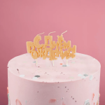 Свечи Буквы С Днем Рождения, Золото, 9,5*4,5 + 4 см, 1 шт. с держат., 5197